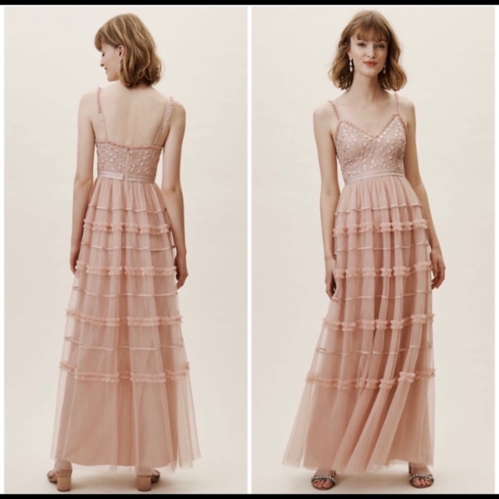 Pink Anthropologie Bohemian Prom Dress/Gown